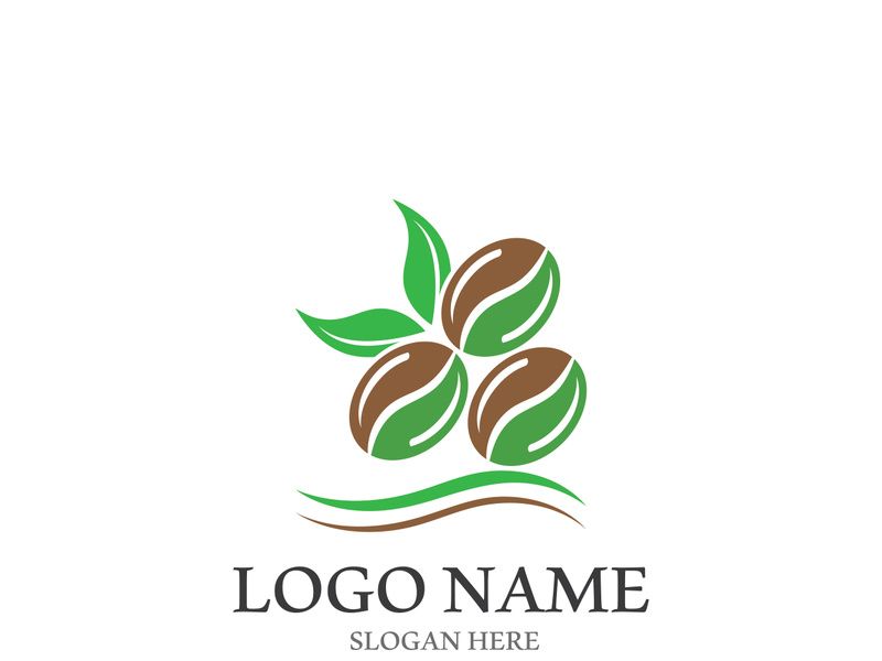 Coffee bean icon vector illustration template