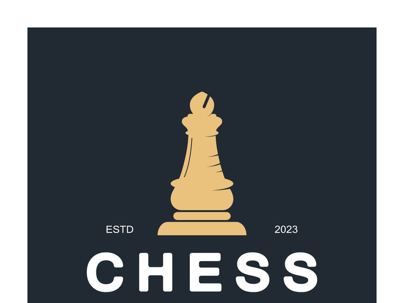 Chess strategy game logo with horse, king, pawn, minister and rook. Logo for chess tournament, chess team, chess championship, chess game application.