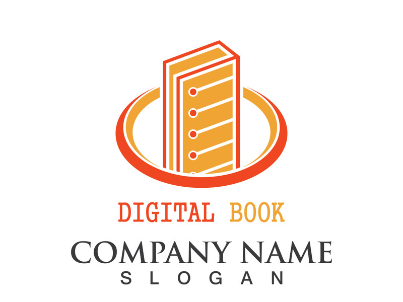 Digital book logo technology vector icon design