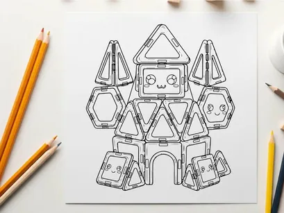 Robot teamwork concept flat design vector illustration