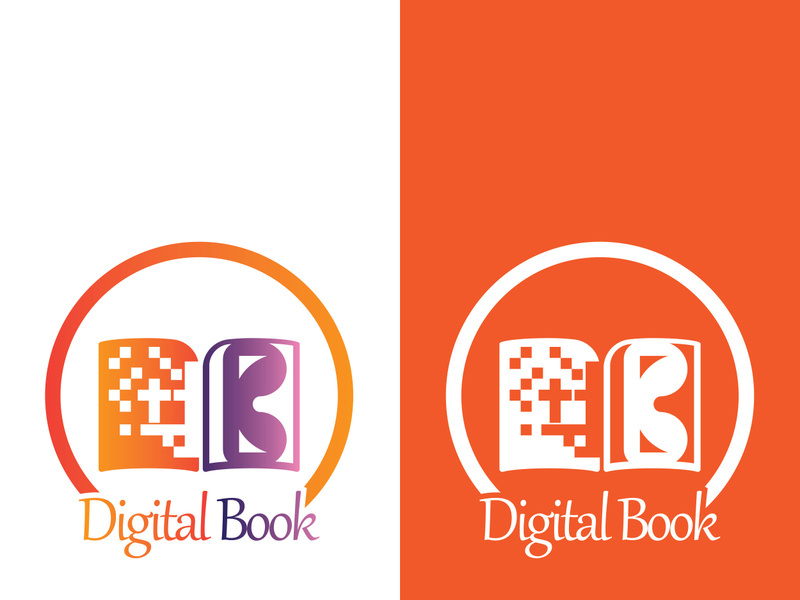 Digital book logo technology vector icon design