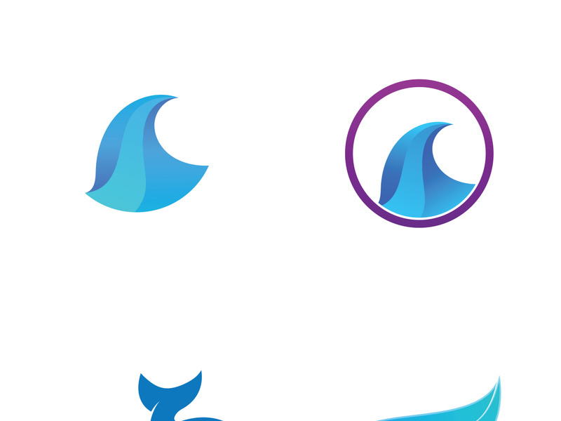 Ocean water wave wave logo design.