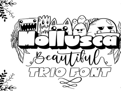 Mollusca Font Trio | Doodle Font
