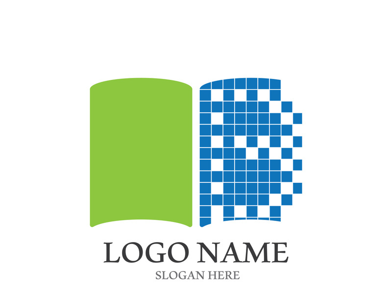 Digital book logo technology vector icon design