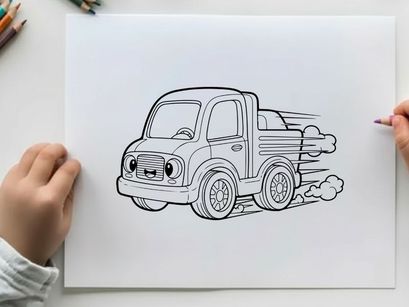 Vintage truck smoking vector illustration flat design