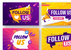 16 Follow Us and Like Illustration