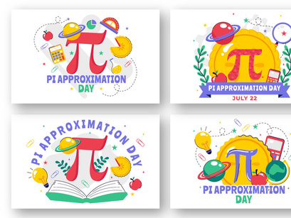 10 Pi Approximation Day Illustration