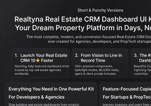 Realtyna v1.0 - Real Estate CRM Management Dashboard UI Kit