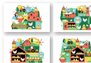 10 Poultry Farming Illustration