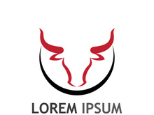 Vintage bull head horns logo