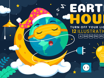 12 Happy Earth Hour Day Illustration