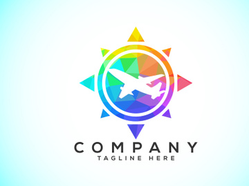 Polygonal Compass Concept Logo Design. Compass Low Poly Logo sign and symbol. Coastal icon preview picture