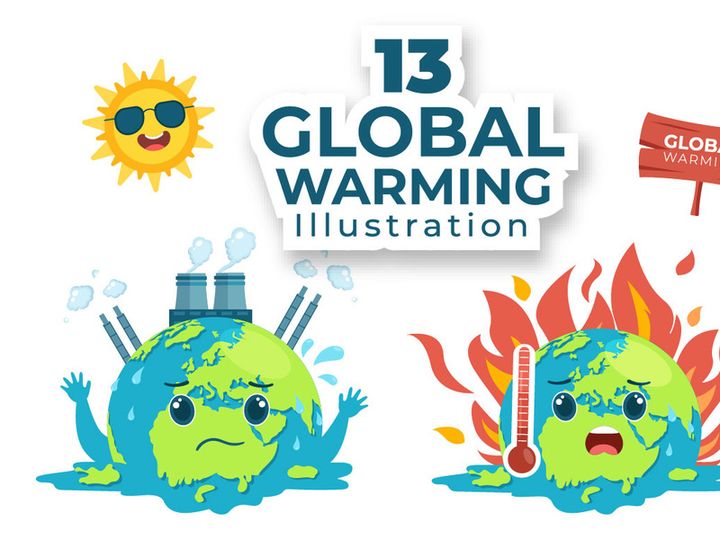 13 Global Warming Cartoon Illustration