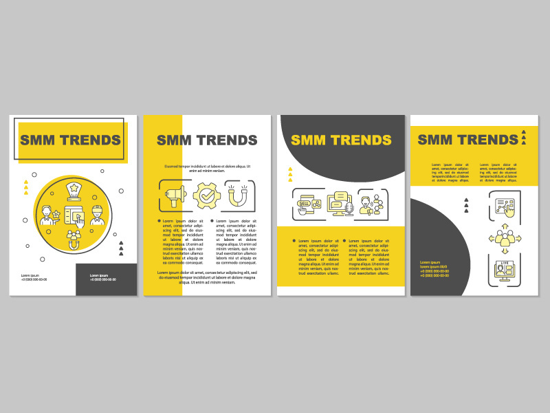SMM marketing trends yellow brochure template