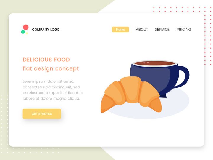 Delicious bread and coffee vector illustration