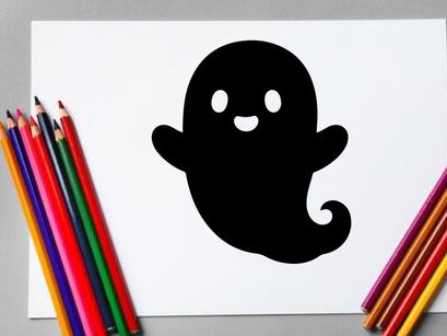 Cute Ghost Illustration for Halloween or Kids' Design Projects