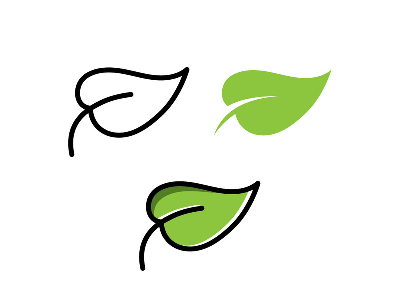 Green leaf ecologi  vector icon logo