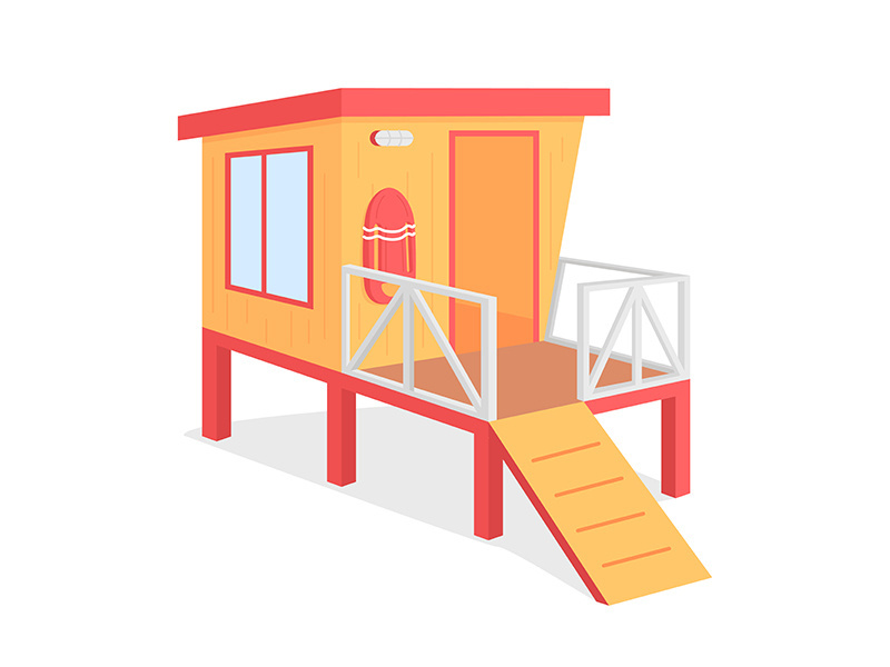 Lifeguard tower flat color vector object