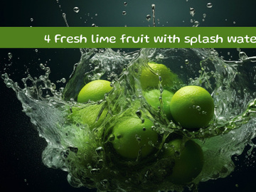 Fresh lime fruit with splash water preview picture