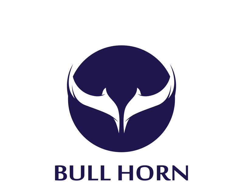 Bull head horns logo design.