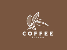 vintage retro design logo coffee bean drink simple concept illustration template