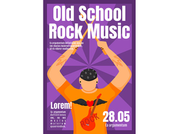 Old school rock music brochure template preview picture