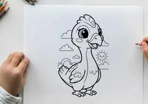 Cute chick hatching sunny day vector illustration flat design