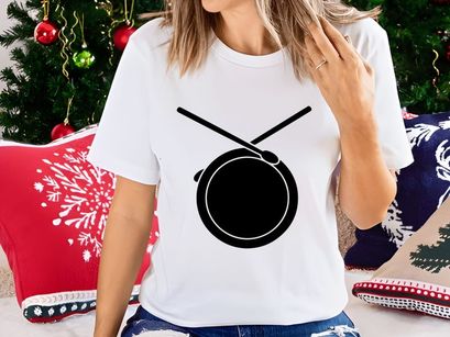 Drum with sticks icon