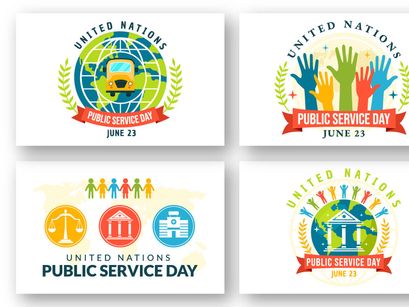 12 United Nations Public Service Day Illustration