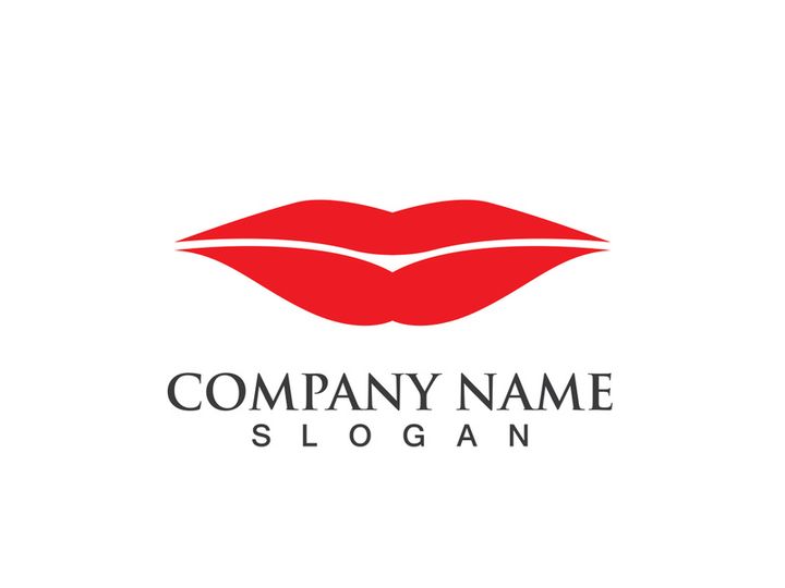 Lips woman logo and symbol vector