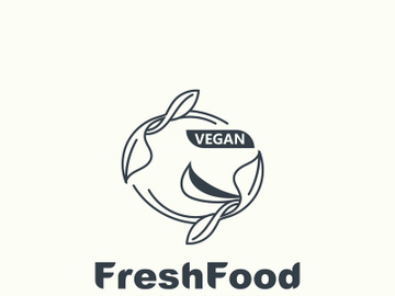 Fresh food logo healthy product badge or label food and drink market, vegan, nature organic premium quality design preview picture