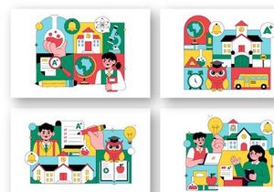 10 School Vector Illustration