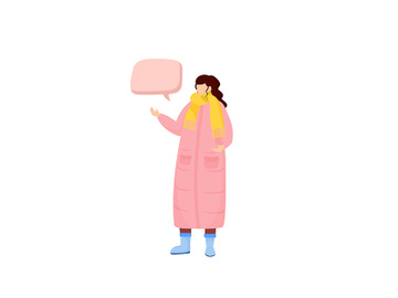Cold weather outfit flat color vector faceless character preview picture