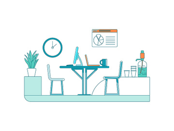 Office flat color vector scene preview picture