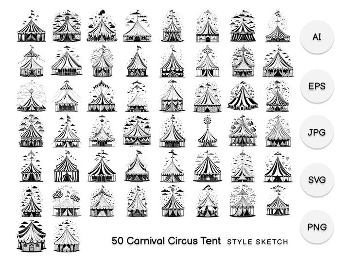 Carnival Circus Tent Element Black