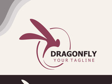 Dragonfly logo design modern and elegant minimalist color style monoline illustration