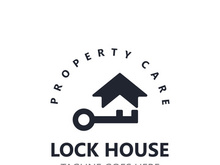 Lock House secure logo design, smart key home vector concept template