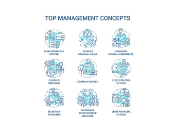Top management concept icons set preview picture