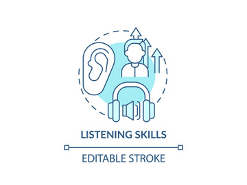 Listening skills concept icon preview picture