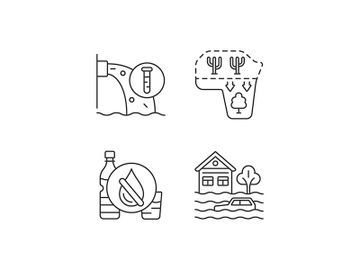 Water stress linear icons set preview picture