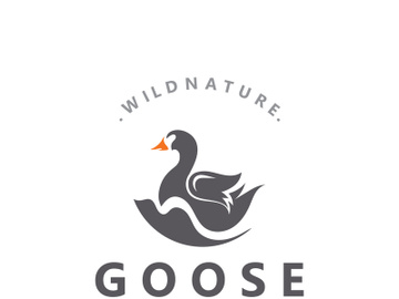 Animal Goose bird nature logo with modern style inspiration. premium design preview picture