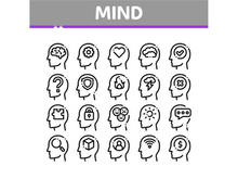 Mind Collection Elements Signs Vector Icons Set