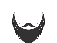 Beard icon logo and mustache vector illustration design symbol