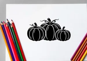 Silhouettes of Pumpkins for Fall Harvest and Halloween Decor