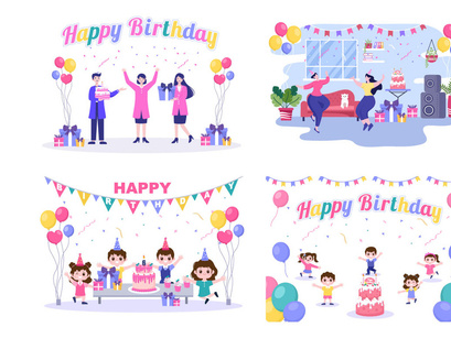 18 Happy Birthday Party Illustration