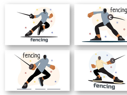 9 Fencing Player Sport Illustration