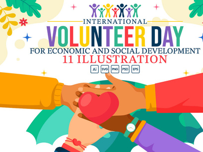 11 Volunteer Day for Economic and Social Development Illustration