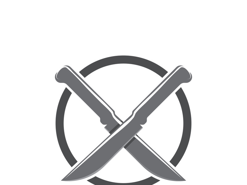 Knife logo icon template and symbol vector design illustration