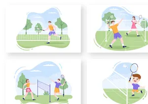 15 Badminton Player Design Illustration