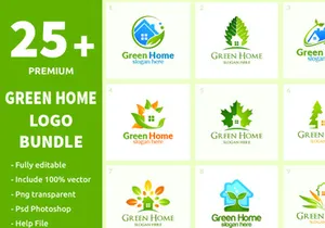25+ Green Home Logo Bundle